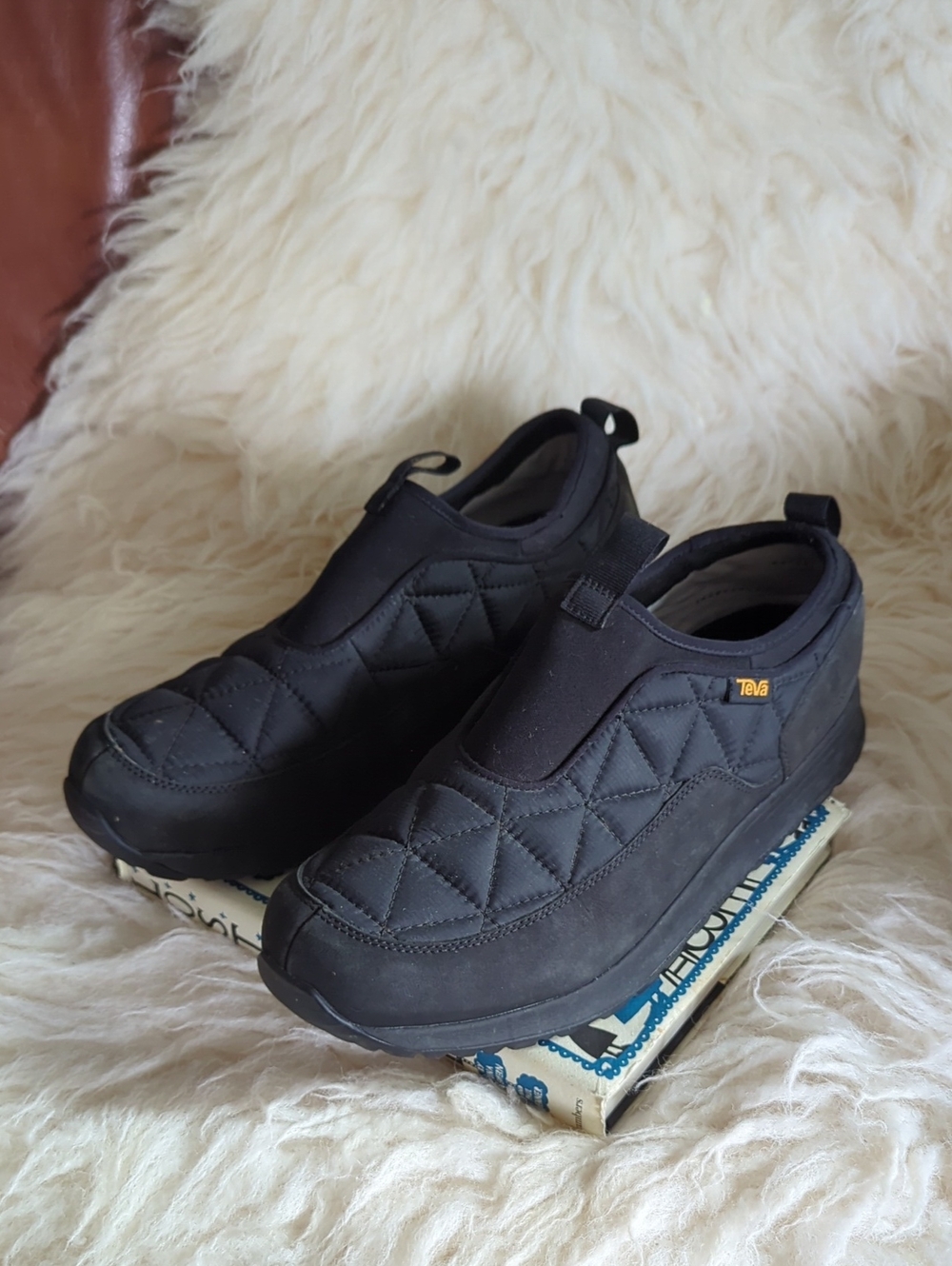 Men's - Teva - Black Quilted Slip-On Sneakers